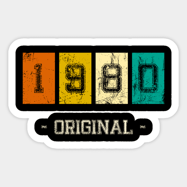 Vintage born in 1980 birth year gift Sticker by Inyourdesigns